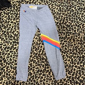 Aviator Nation Grey sweatpants size small with stripes on the leg